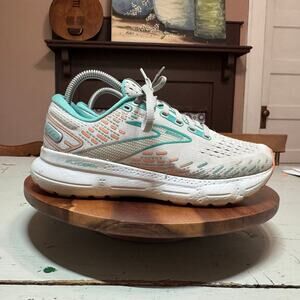 Brooks Glycern 20 Womens Size 8 White Teal Sneaker Shoes